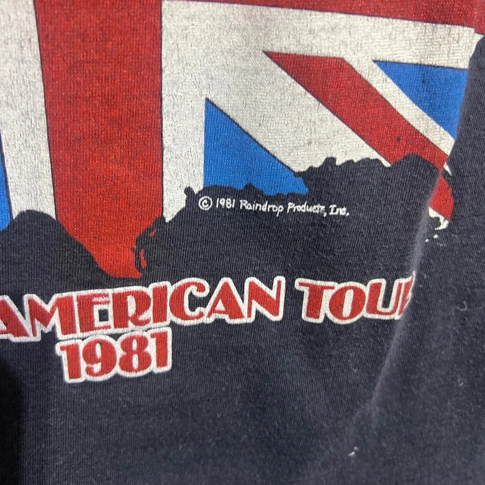 Vintage Rolling‎ Stones T Shirt Mens Small Black 1981 North American Tour Band T